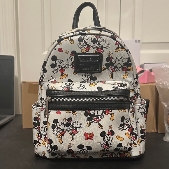 Loungefly Handbags - Loungefly Mickey Mouse Patterned Backpack - Black, White, Red